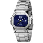 Relógio Masculino Prata Azul Quadrado Data X-Watch Original