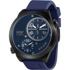 Relógio Masculino Preto Azul Dois Horários Silicone X-Watch
