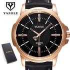 Relógio Masculino Preto Yazole 358 Bronze Couro + Estojo