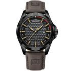 Relógio Masculino Pulseira de Couro Impermeável Movimento Quarzto
