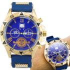 Relogio Masculino Silicone Aço Inox Dourado Thor presente qualidade premium social casual - Orizom