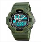Relógio masculino skmei 1312 verde esportivo anadigi borracha digital