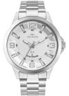 Relógio Masculino Technos Prata Clássico Cromado e Branco Aço Confortável Performance 2117LDI/1K