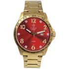 Relógio Masculino Tuguir Analógico Infinity TGI37103 Dourado e Vermelho