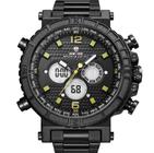 Relógio Masculino Weide Anadigi Digital Preto Amarelo 6305