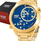 Relógio Masculino X-Watch Dourado Aço Original Prova D'água Garantia 1 ano