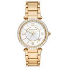 Relógio Michel Kors Feminino Parker Brilhante Dourado Pedras Médio MK4693/1DN - Michael Kors