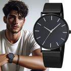 Relógio Minimalista Masculino Casual De Malha Ultrafina Inox - Jj95