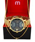Relógio Mondaine Dourado Masculino Digital/analógico Grande