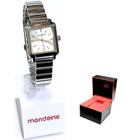 Relógio Mondaine Feminino Analógico Quadrado Ponteiros Cristais 32218L0MVNE3