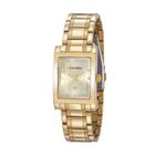 Relogio Mondaine Feminino Dourado quadrado pequeno strass 32103LPMVDE1