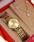 Relógio Mondaine Feminino Original Dourado À Prova D'Água com NF + Pulseira 608D
