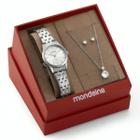 Relógio Mondaine Feminino Prata KIT 32720L0MKNE2K1