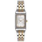 Relogio Mondaine Feminino quadrado dourado e prata bicolor misto cravejado pequeno 32495LPMVBE3