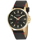 Relógio MONDAINE masculino dourado couro preto 32193GPMVDH2