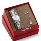 Relógio Mondaine Prata Feminino 32720l0mkne2k1 Kit Semi-joi