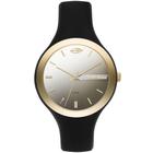 Relógio MORMAII feminino preto dourado silicone MO2035KL/8X