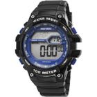 Relógio MORMAII masculino azul preto digital MO3480A/8A