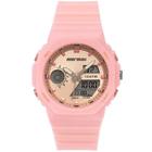 Relógio MORMAII rosa anadigi feminino MO12800B/8T