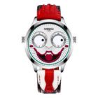 Relógio NIBOSI Clown Analog Quartz para homens com pulseira de couro