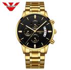 Relógio Nibosi Masculino de Luxo Pulseira Aço Inoxidável de Quartzo Prova d'água