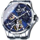 Relógio OLEVS masculino Automatic Mechanical Skeleton Moon Phase