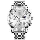 Relógio OLEVS Silver Dress, cronógrafo de luxo para homens, 41 mm