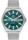 Relógio Orient Automático Prata F49SS009 E1SX Mostrador Verde