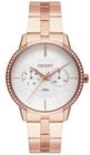 Relógio ORIENT feminino prata rosê strass GBSS1056 E1SX