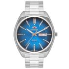 Relógio ORIENT masculino automático prata azul F49SS025 D1SX
