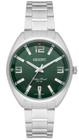 Relógio ORIENT unissex verde prata analógico FBSS1183 E2SX