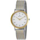 Relógio Oslo Feminino Slim Bicolor Aço Safira 32MM