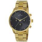 Relógio Oslo Masculino Slim Cronógrafo Dourado 43MM Safira