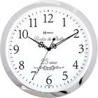 Relógio Parede 35cm Cromado Bodas De Prata Herweg 6816