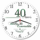 Relogio Parede Bodas Presente Aniversário Casamento Ouro Prata Diamante Esmeralda Perolas 30cm
