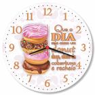 Relogio Parede Cozinha Donuts Rosa Decorativo Doce Confeitaria Padaria Doceria Cafeteria Presente