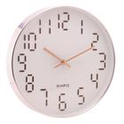 Relógio Parede Em Plástico Quartz Branco C/ Rosé 30,5CmX4Cm - LYOR