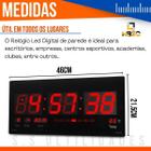 Relógio Parede Led Digital 46cm Termômetro Data Lk2112