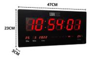 Relógio Parede Led Digital Grande 46cm Data Termômetro Nfe