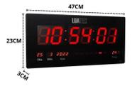 Relógio Parede Led Digital Grande 46Cm Data Termômetro Nfe