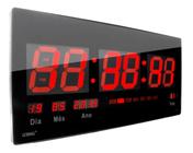 Relógio Parede Led Digital Grande 46cm Termômetro Data
