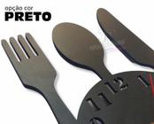 Relógio parede para cozinha grande decorativo MDF Preto