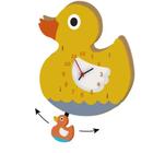 Relógio Parede Pêndulo Madeira Brincadeira Criança Pato