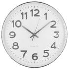 Relógio Parede Prata 19,5Cm Redondo - Decoração Moderna Luxo - Carisma