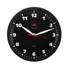 Relógio Parede Redondo Clássico Preto Analógico 24cm Ômega - plashome