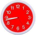Relógio Parede Vermelho Decoração Sala Cozinha Escritório