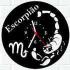 Relógio Parede Vinil LP ou MDF Escorpiao Signo Horoscopo