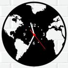 Relógio Parede Vinil LP ou MDF Mapa Mundo Globo 2