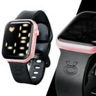 Relogio Preto e Rosa Feminino Orizom Maria Digital Led Prova Dagua Pulseira Ajustavel Original Presente Qualidade Premium Moda Casual