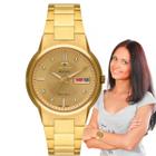 Relógio Pulso Orient Feminino Automático Dourado F49GG024L C1KX